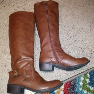 Brown knee high boots